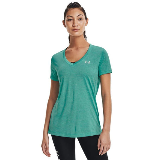 Under Armour Tech Twist V-Neck Training Tee - Womens - Neptune/Sea Mist/Metallic Silver