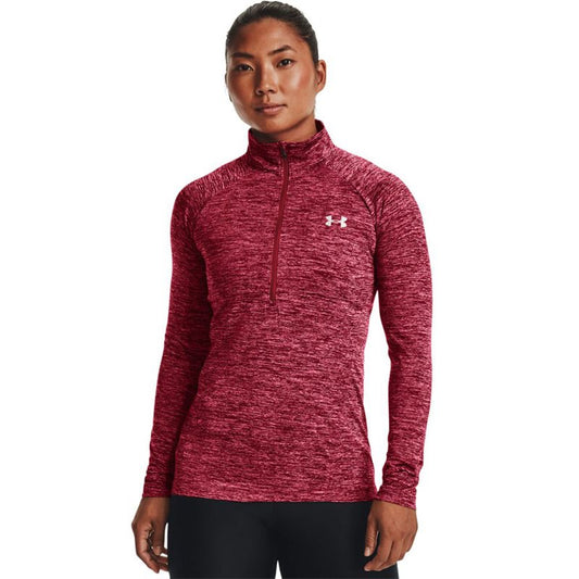 Under Armour Tech Twist 1/2 Zip Training Top - Womens - Black Rose/Pink Sands/Metallic Silver