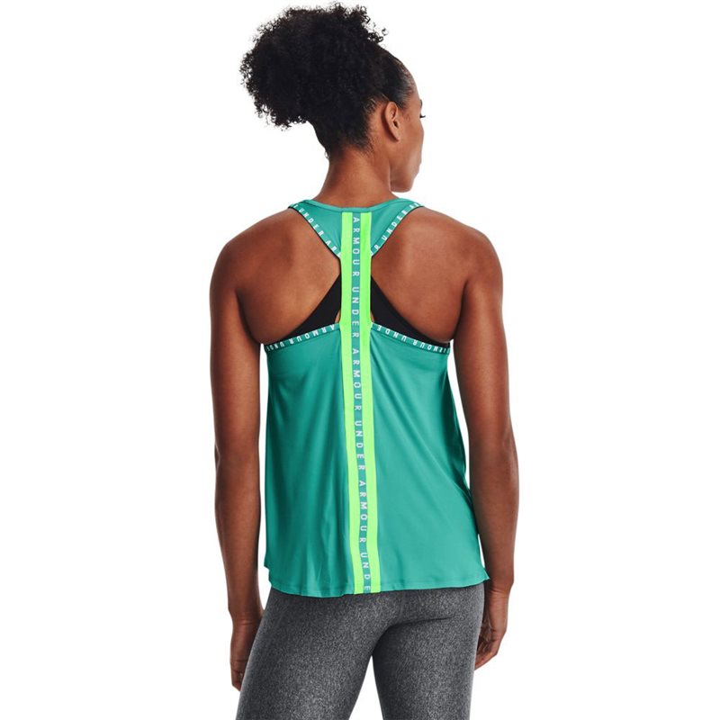 Under Armour Knockout Training Tank Top - Womens - Neptune/Quirky Lime/White