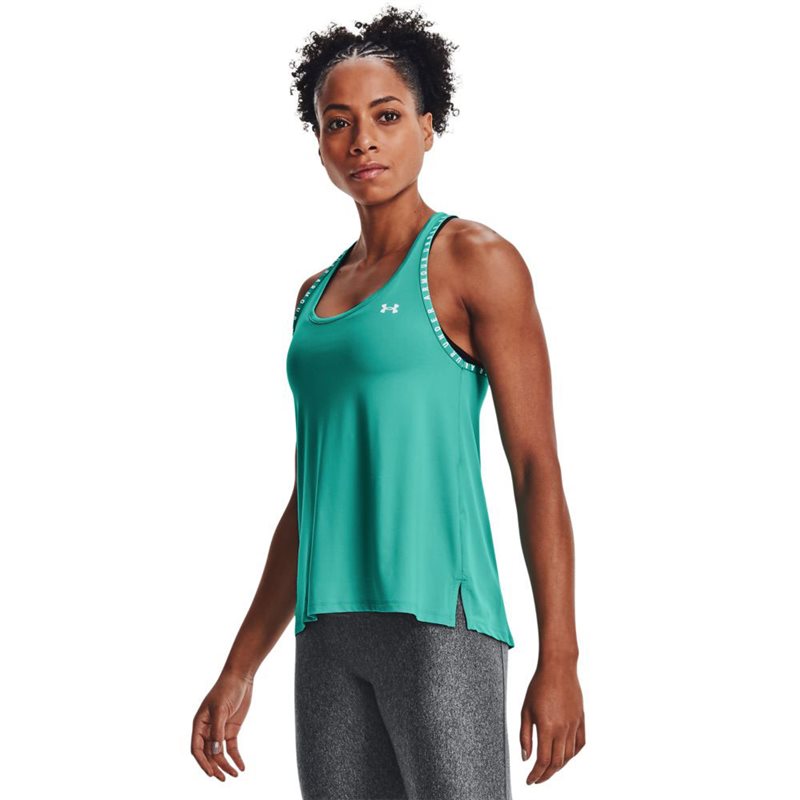 Under Armour Knockout Training Tank Top - Womens - Neptune/Quirky Lime/White
