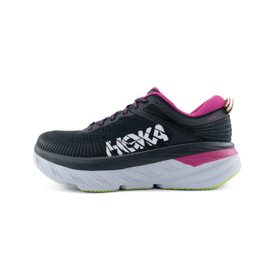 Hoka One One Bondi 7 Running Shoes - Womens - Blue Graphite/Festival Fuchsia