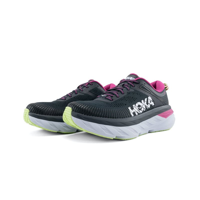 Hoka One One Bondi 7 Running Shoes - Womens - Blue Graphite/Festival Fuchsia