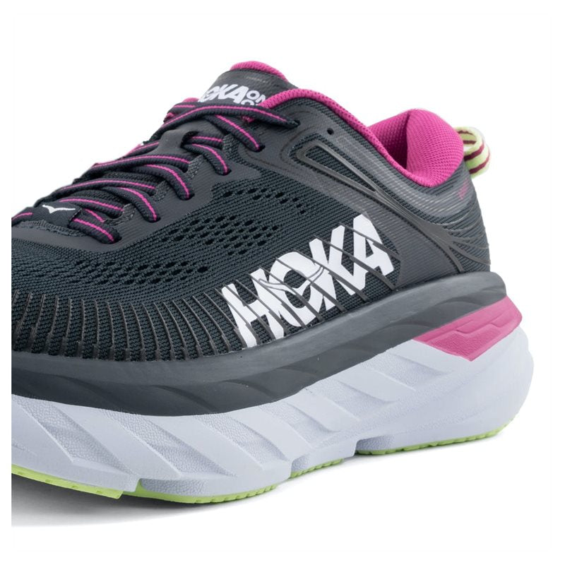 Hoka One One Bondi 7 Running Shoes - Womens - Blue Graphite/Festival Fuchsia