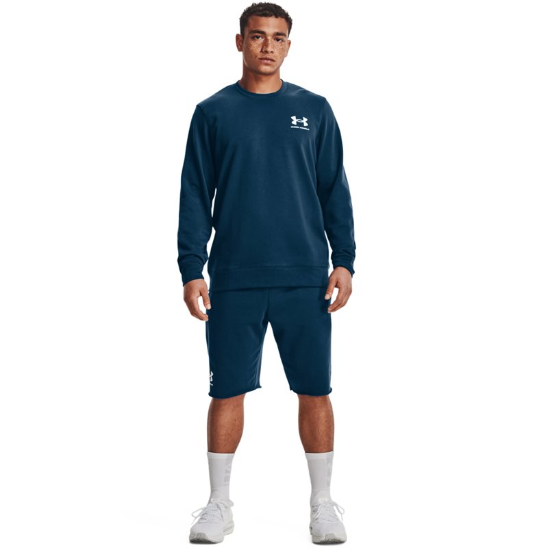 Under Armour Rival Terry LC Crew Sweat Top - Mens - Deep Sea/Onyx White