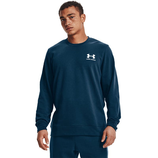 Under Armour Rival Terry LC Crew Sweat Top - Mens - Deep Sea/Onyx White