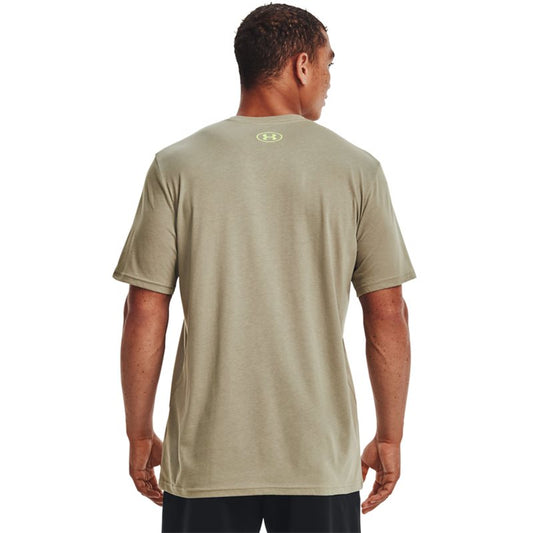 Under Armour GL Foundation Short Sleeve Tee - Mens - Khaki Grey/Quirky Lime