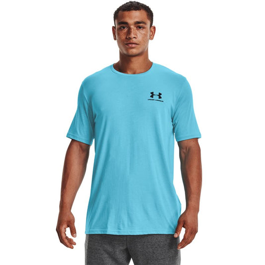 Under Armour Sportstyle Left Chest Short Sleeve Tee - Mens - Fresco Blue/Black