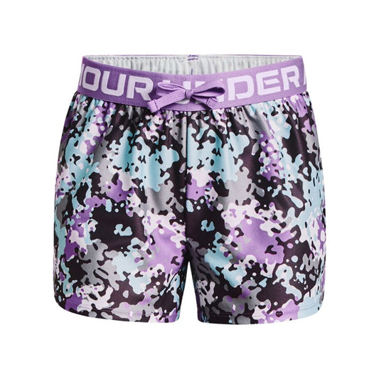 Under Armour Play Up Printed Shorts - Girls - Vivid Lilac/Jet Grey/White