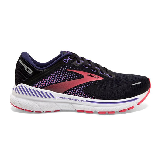 Brooks Adrenaline GTS 22 Running Shoes - Womens - Black/Purple/Coral