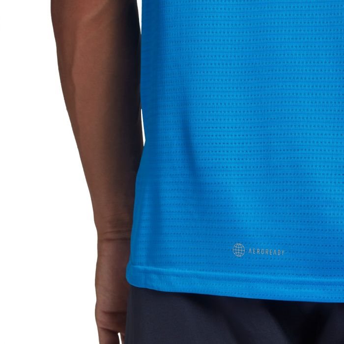 adidas Own The Run Tee - Mens - Blue/Reflective Silver
