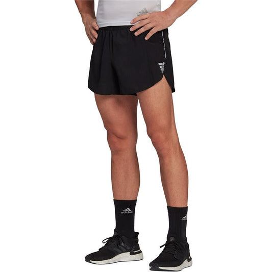adidas Own The Run Split Shorts - Mens - Black/Reflective Silver