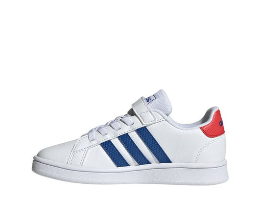 adidas Grand Court EL Childrens Trainers - Boys - White/Royal Blue/Vivid Red