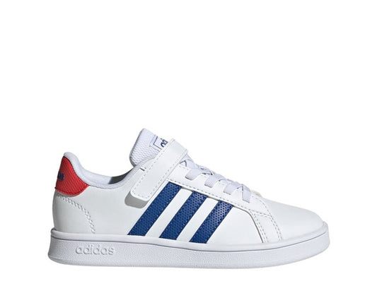 adidas Grand Court EL Childrens Trainers - Boys - White/Royal Blue/Vivid Red