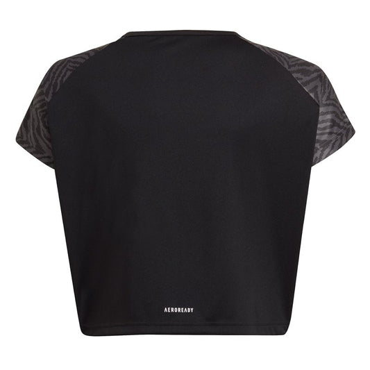 adidas Designed 2 Move Seasonal Tee - Girls - Black/Grey/Black