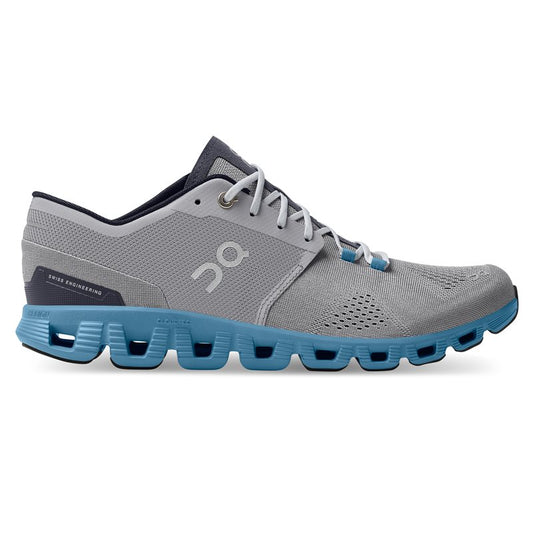 On Cloud X Running Shoes - Mens - Alloy/Niagara