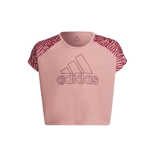 adidas Dare 2 Move Seasonal Tee - Girls - Glory Pink/Legacy Burgundy