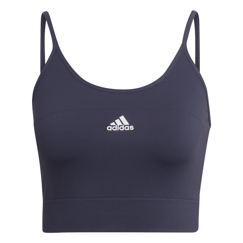 adidas Seamless Crop Top - Womens - Shadow Navy/White