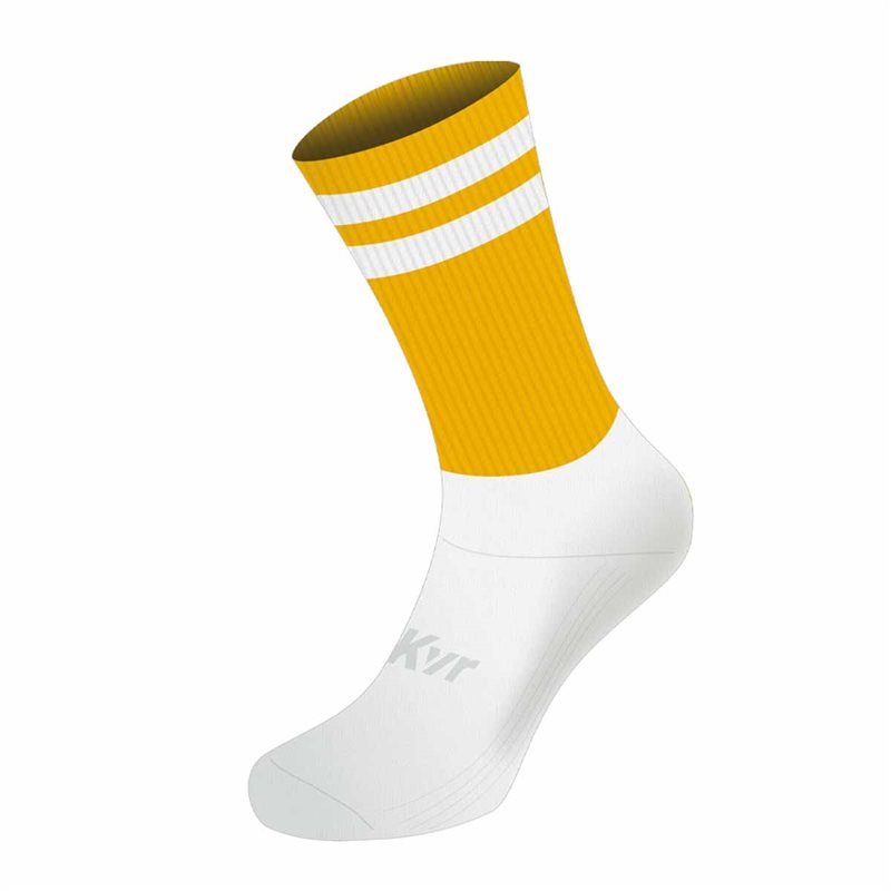 Mc Keever Pro Mid 2 Bar Socks - Adult - Gold/White