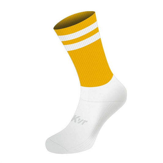 Mc Keever Pro Mid 2 Bar Socks - Adult - Gold/White