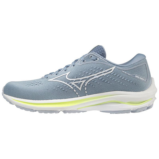 Mizuno Wave Rider 25 Running Shoes - Womens - Heather/White/Neo Lime