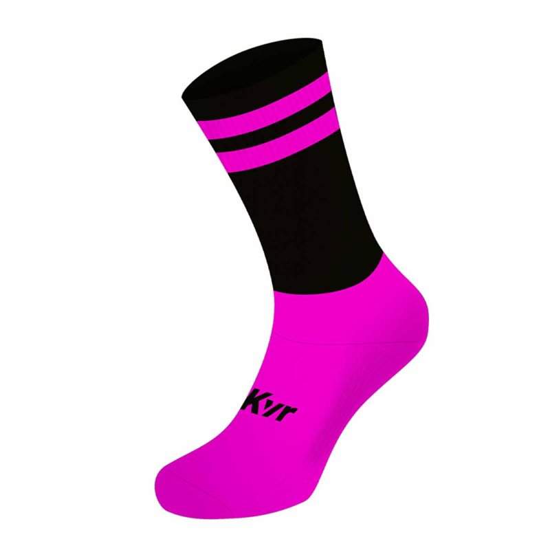 Mc Keever Pro Mid 2 Bar Socks - Youth - Black/Fluo Pink/Fluo Pink