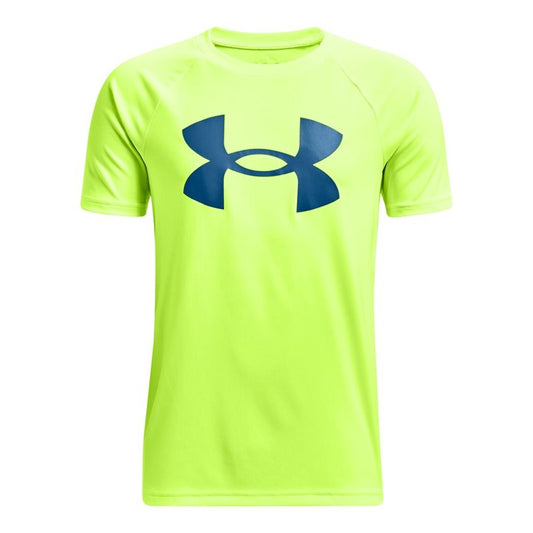 Under Armour Tech Big Logo Short Sleeve Tee - Boys - High-Vis Yellow/Cruise Blue