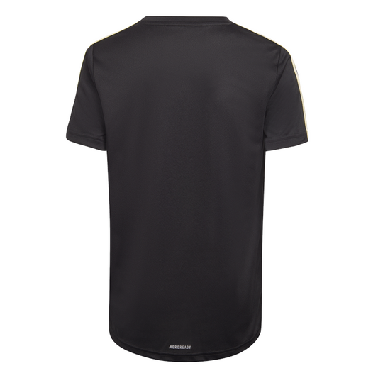 adidas D2M 3 Stripe Tee - Boys - Black/Pulse Lime