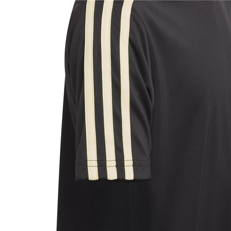 adidas D2M 3 Stripe Tee - Boys - Black/Pulse Lime