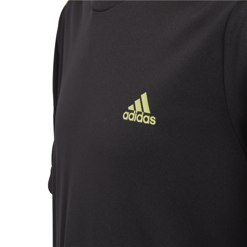 adidas D2M 3 Stripe Tee - Boys - Black/Pulse Lime