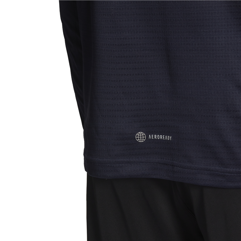 adidas Run Icon Full Reflective 3 Stripe Tee - Mens - Legend Ink