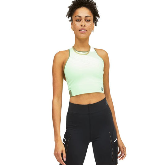 New Balance Q Speed Crop Sports Bra - Womens - Green