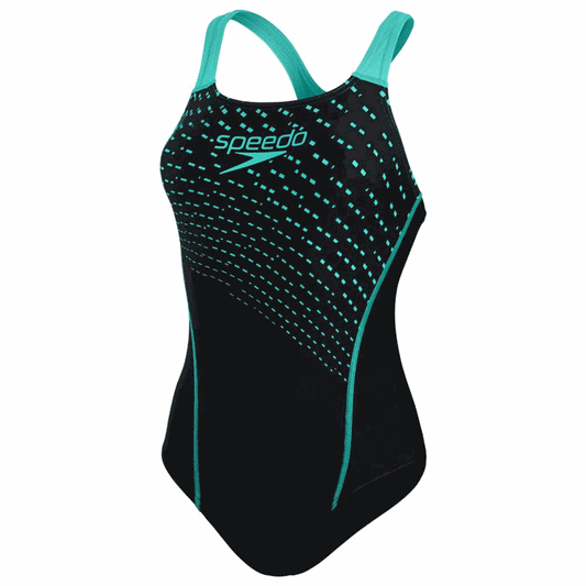 Speedo Medley Logo Medalist Swimsuit - Womens - Black/Tile