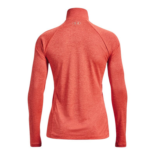 Under Armour Tech Twist 1/2 Zip Training Top - Womens - Electric Tangerine/Metallic Silver
