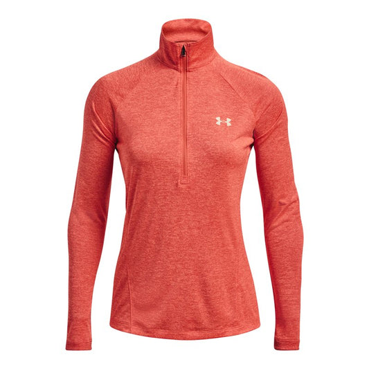 Under Armour Tech Twist 1/2 Zip Training Top - Womens - Electric Tangerine/Metallic Silver
