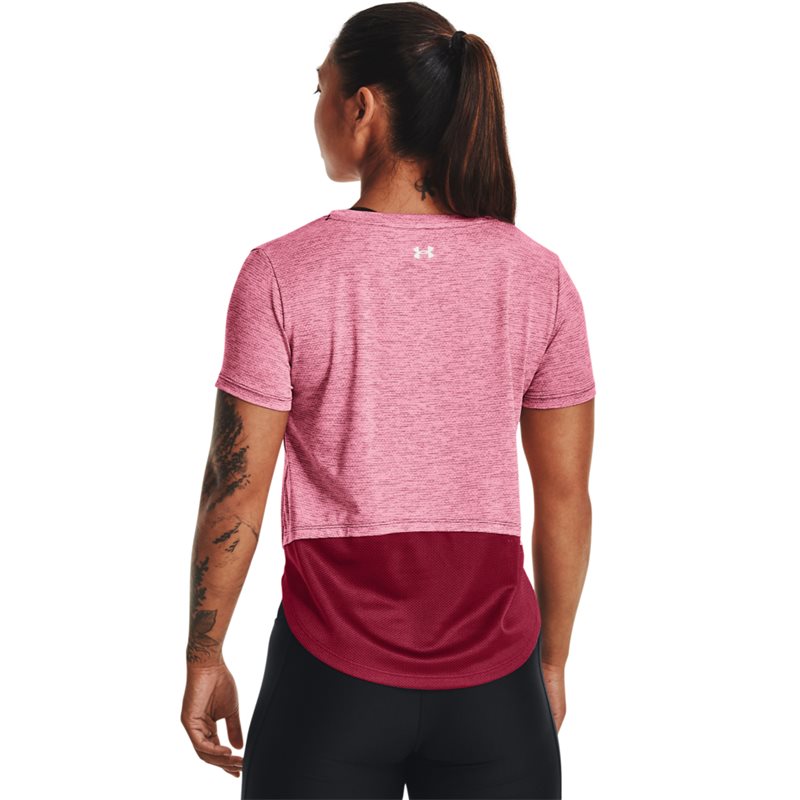 Under Armour Tech Vent Short Sleeve Tee - Womens - Black Rose/White