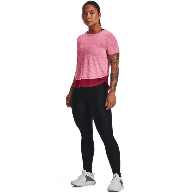 Under Armour Tech Vent Short Sleeve Tee - Womens - Black Rose/White