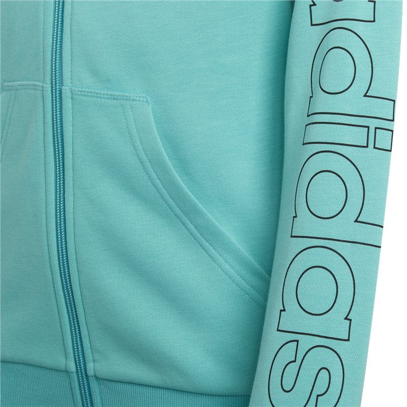 adidas Linear Full-Zip Hoodie - Girls - Semi Mint Rush/Black