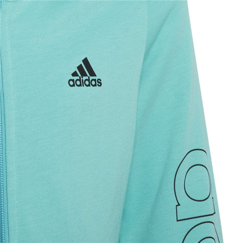 adidas Linear Full-Zip Hoodie - Girls - Semi Mint Rush/Black
