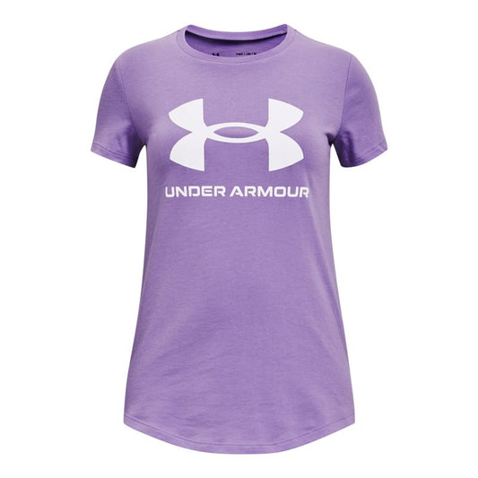 Under Armour Sportstyle Graphic Short Sleeve Tee - Girls - Vivid Lilac/White