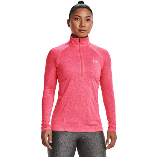 Under Armour Tech Twist 1/2 Zip Training Top - Womens - Cerise/Pink Lemonade/Metallic Silver