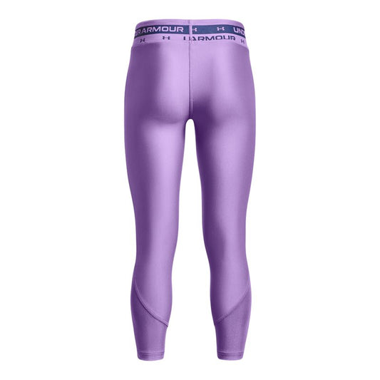 Under Armour HeatGear Armour Crop Leggings - Girls - Vivid Lilac/Utility Blue