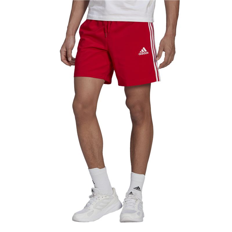 adidas Essentials 3 Stripe Chelsea Shorts - Mens - Scarlet/White