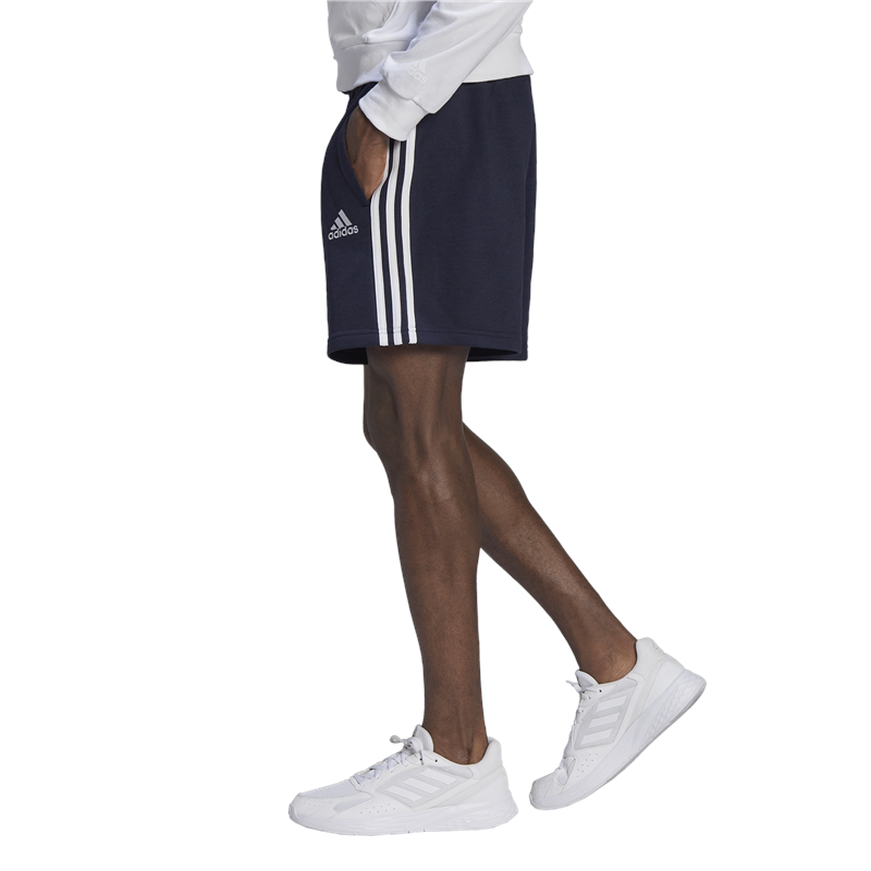 adidas Essentials French Terry 3 Stripe Shorts - Mens - Legend Ink/White