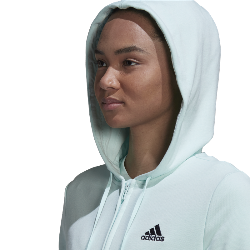 adidas Essentials Logo Full-Zip Hoodie - Womens - Ice Mint/Legend Ink