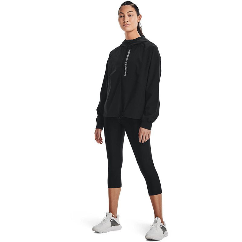 Under Armour Woven Full Zip Jacket - Womens - Black/Black/White