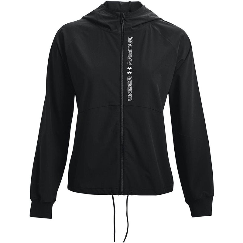 Under Armour Woven Full Zip Jacket - Womens - Black/Black/White