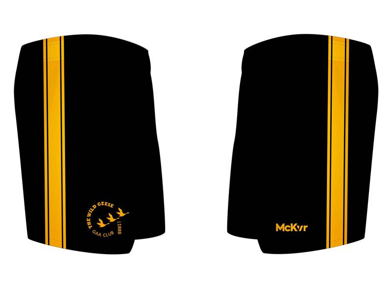 Mc Keever Wild Geese GAA Core 22 GAA Shorts - Adult - Black/Amber