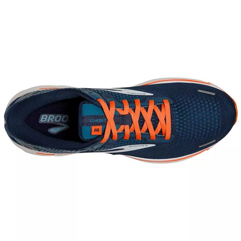 Brooks Ghost 14 Running Shoes - Mens - Titan/Teal/Flame