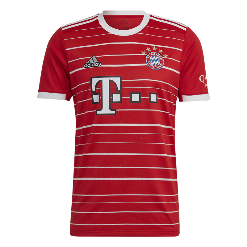 adidas FC Bayern Munich 2022/23 Short Sleeve Home Jersey - Adult - Red