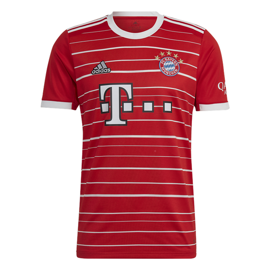 adidas FC Bayern Munich 2022/23 Short Sleeve Home Jersey - Adult - Red